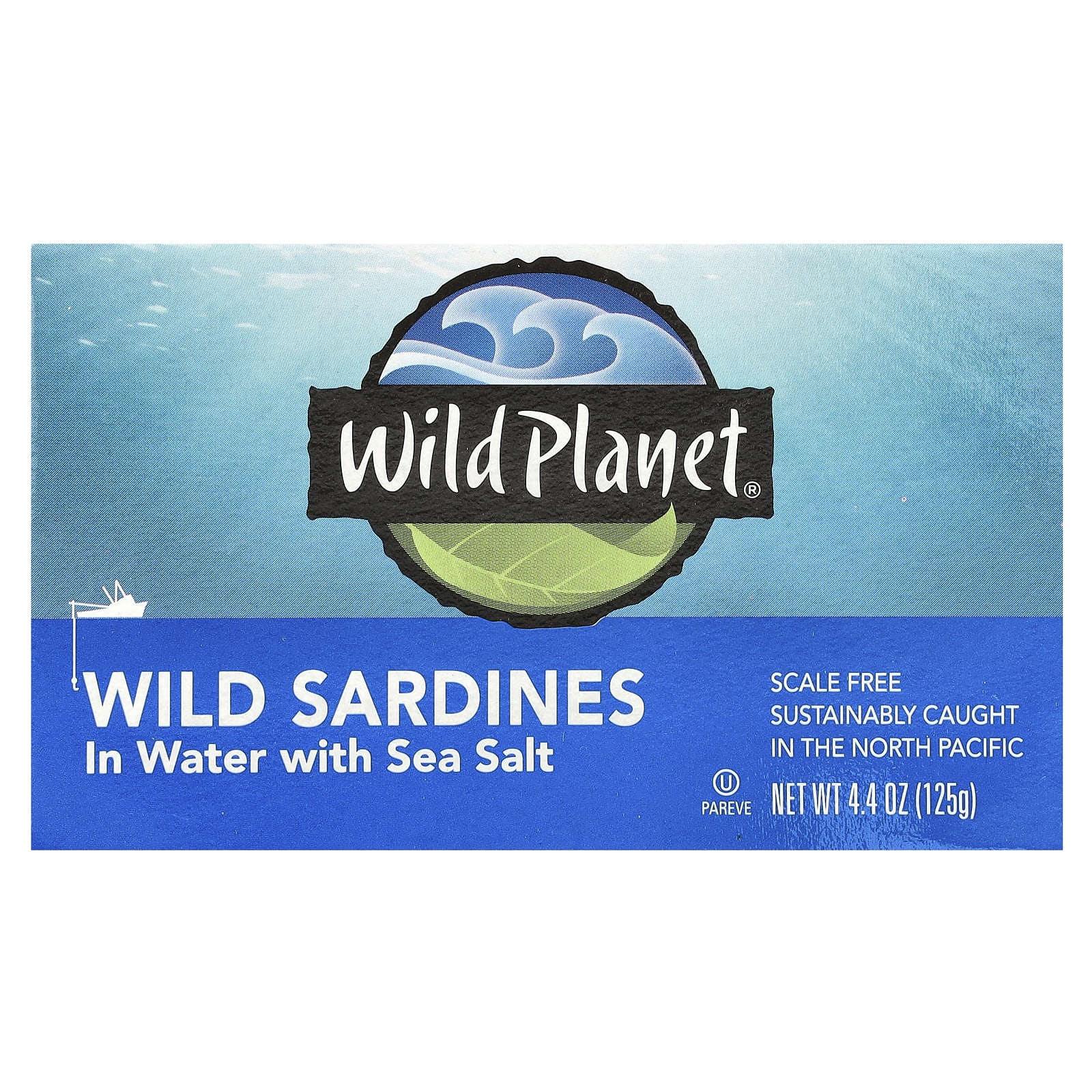 Wild Planet, Wild Sardines In Water with Sea Salt, 4.4 oz (125 g) - Image 1