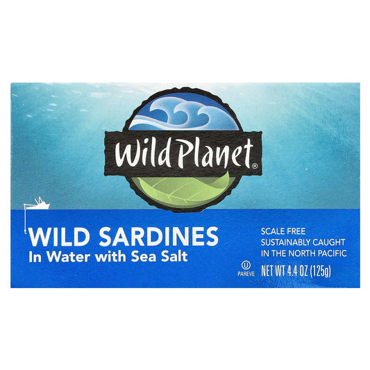 Wild Planet, Wild Sardines In Water with Sea Salt, 4.4 oz (125 g) - Image 1