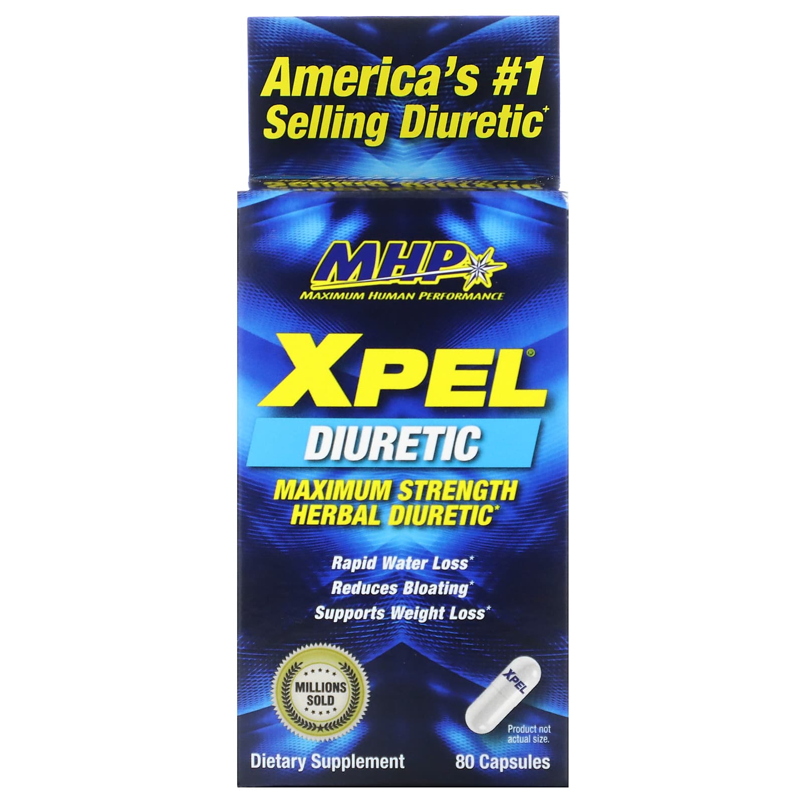 MHP, XPEL, Maximum Strength Herbal Diuretic, 80 Capsules - Image 1
