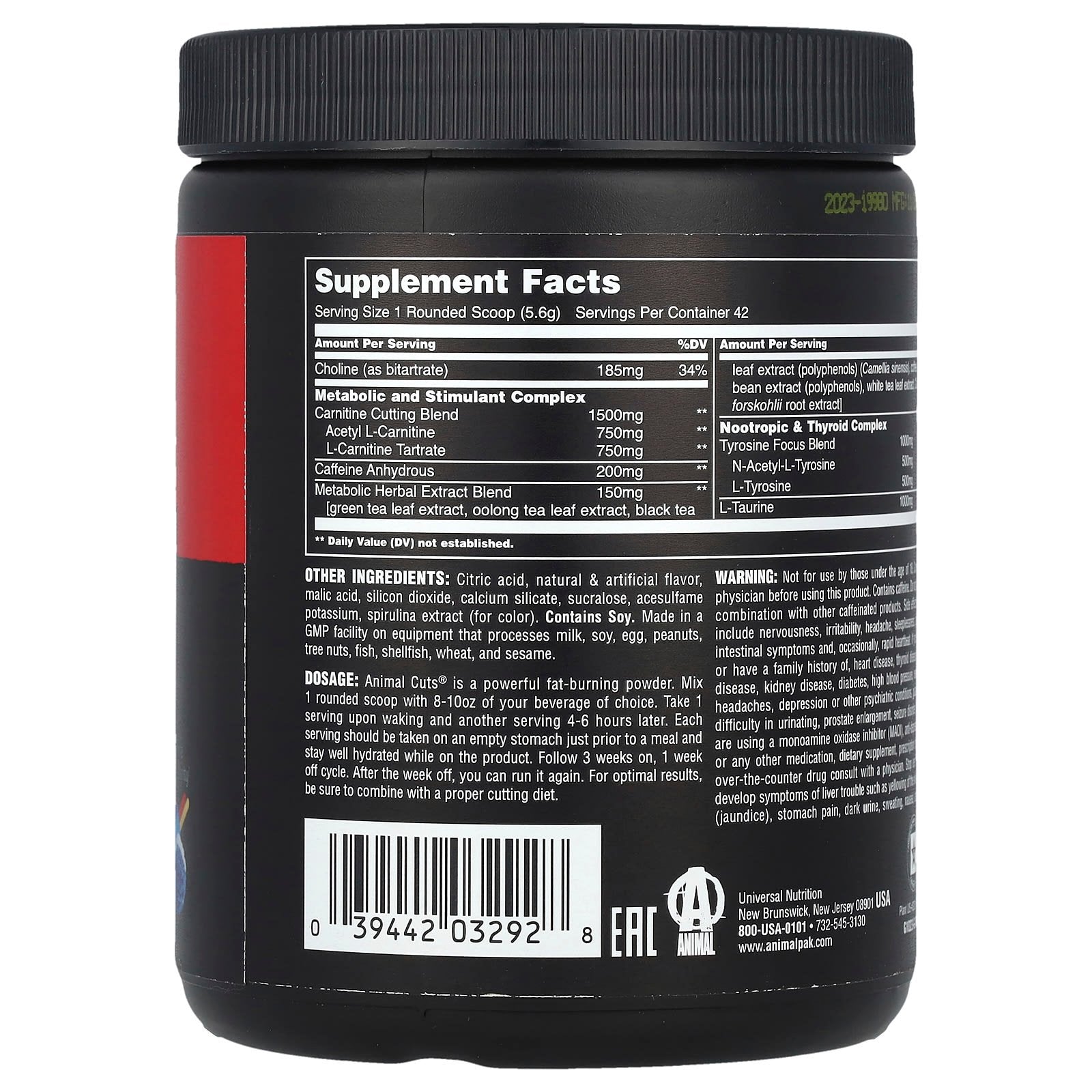 Animal Cuts Advanced Fat Burning Powder - 8.2 oz - Image 2