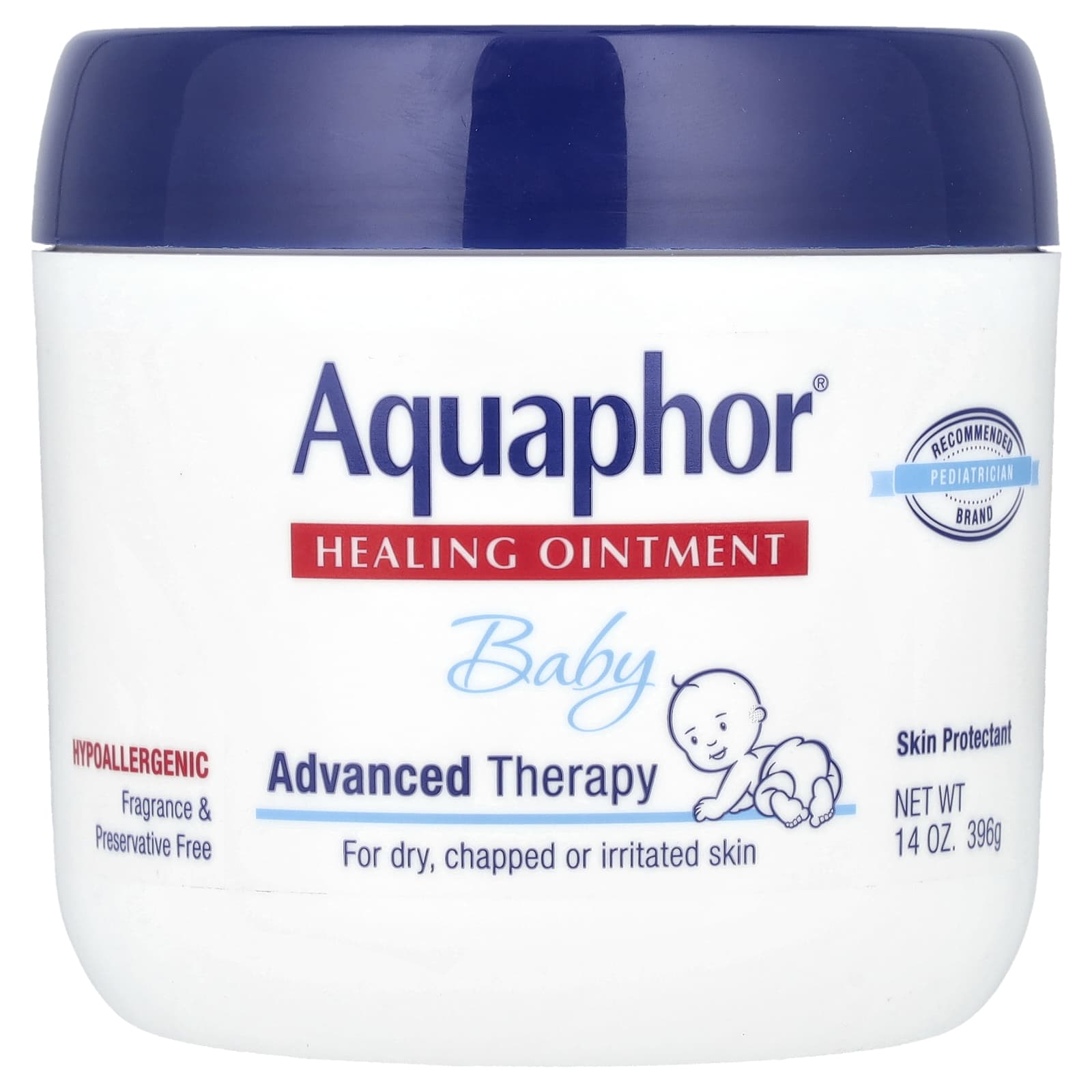 Fragrance-Free Aquaphor Healing Ointment - 14 oz for Dry, Chapped Skin - Image 1