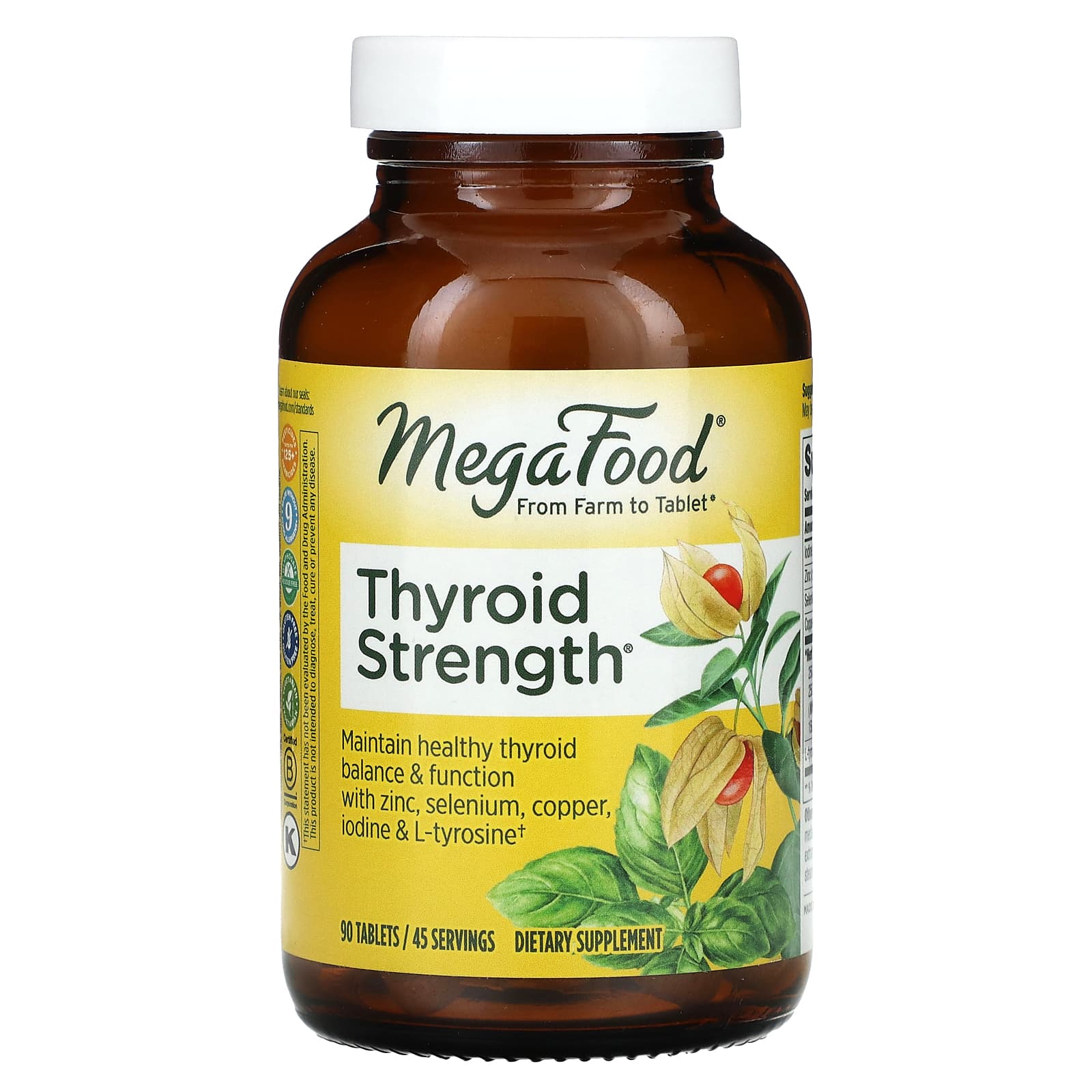 MegaFood, Thyroid Strength, 90 Tablets - Image 1