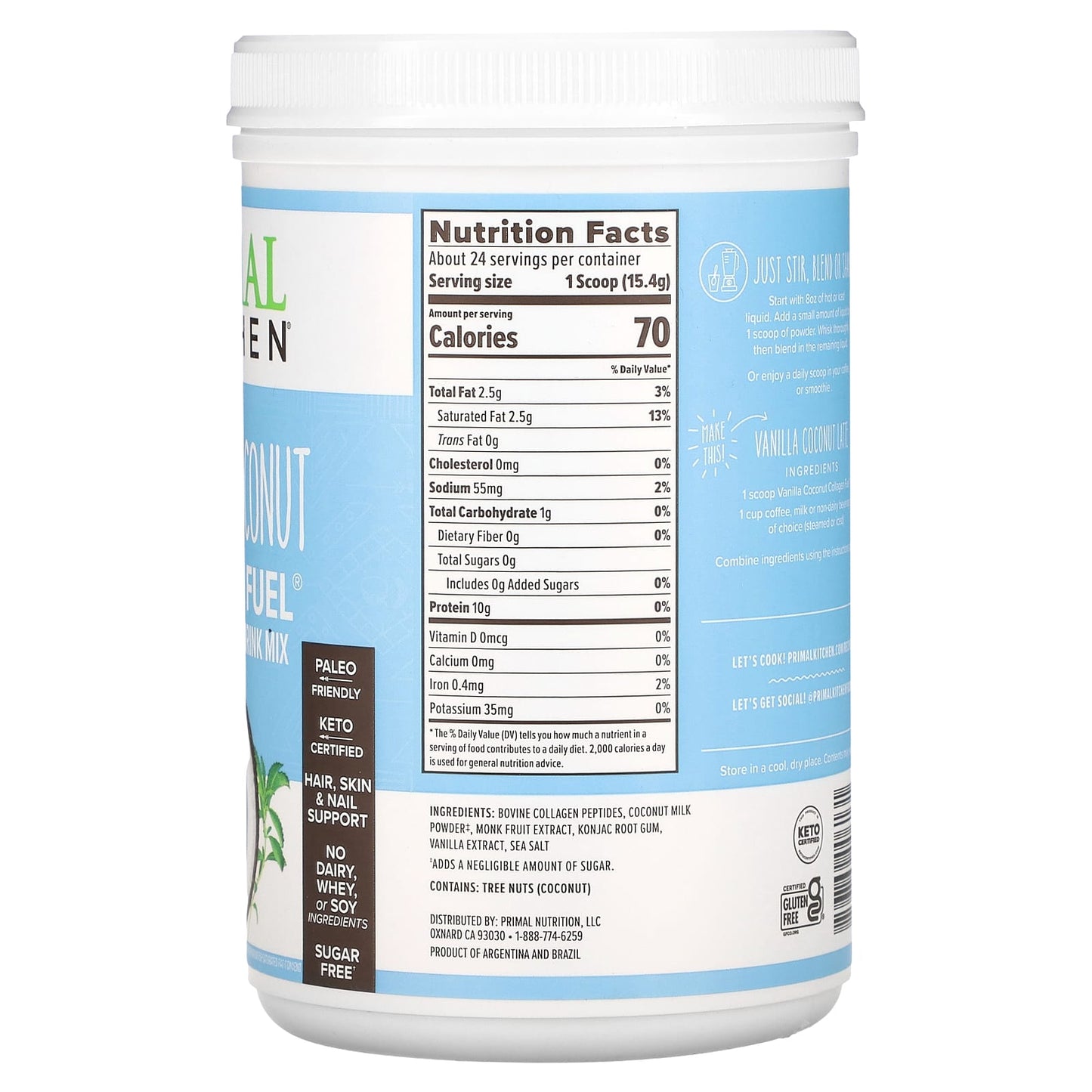 Primal Kitchen, Collagen Fuel, Vanilla Coconut, 13.05 oz (370 g) - Image 2
