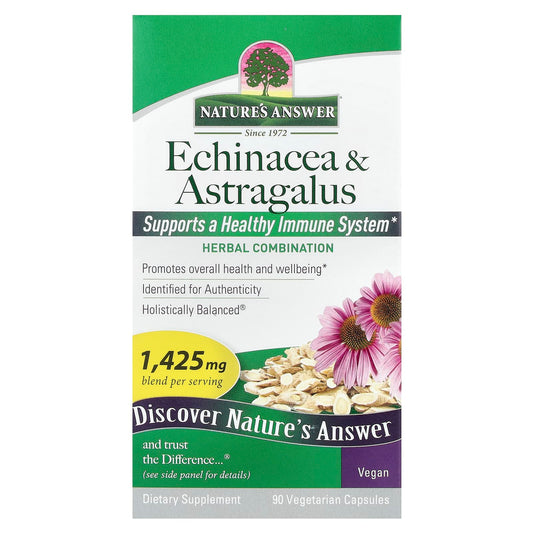 Nature's Answer, Echinacea & Astragalus, 90 Vegetarian Capsules - Image 1