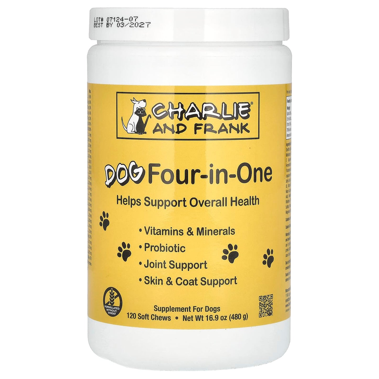 Charlie & Frank Dog Four-in-One Soft Chews, 120 Count - Supports Overall Health - Image 1