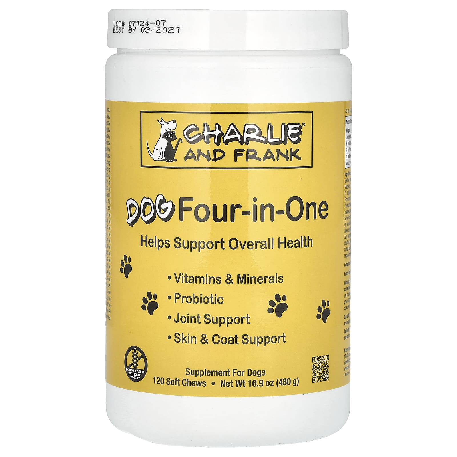 Charlie & Frank Dog Four-in-One Soft Chews, 120 Count - Supports Overall Health - Image 1