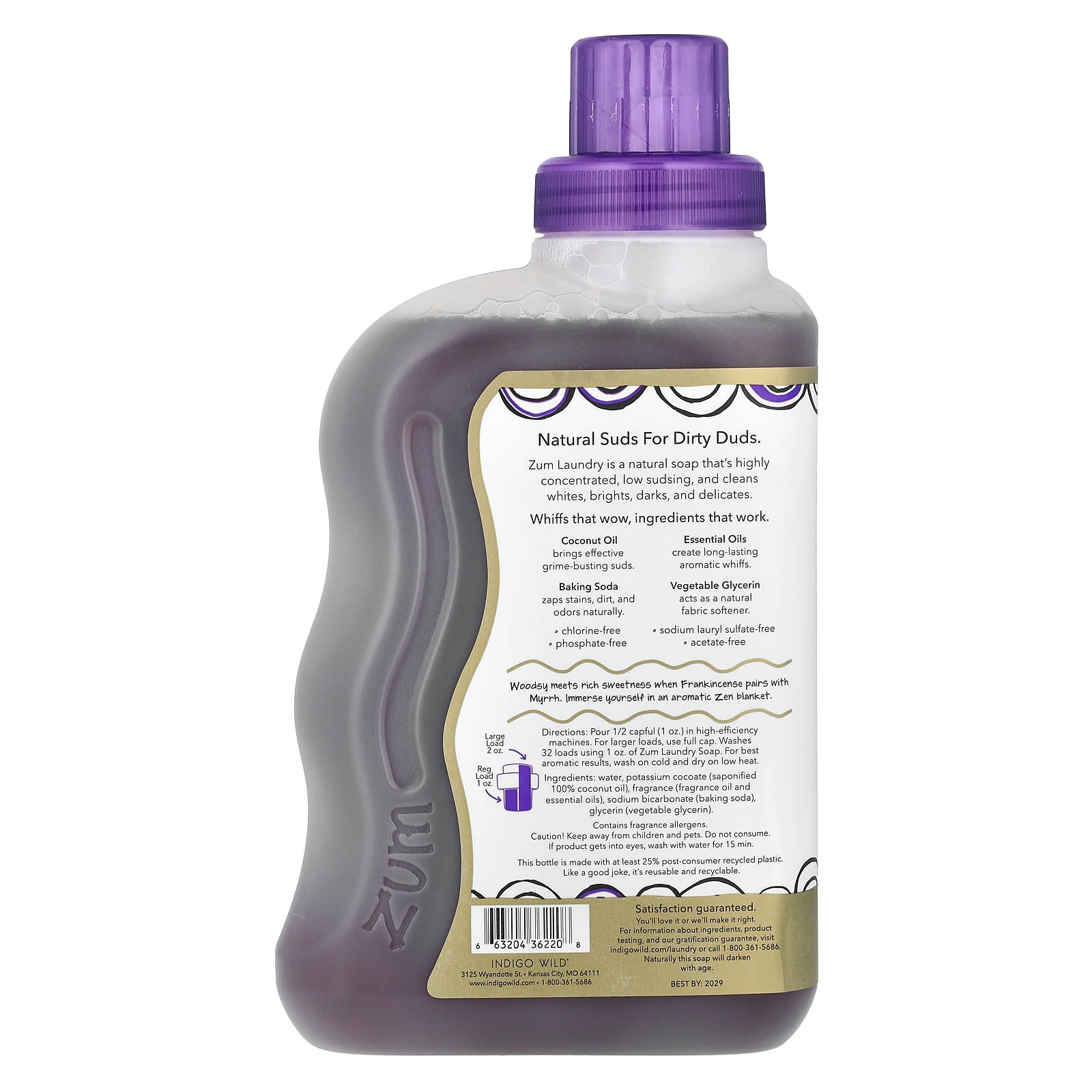 ZUM, Laundry Soap, Frankincense & Myrrh, 32 fl oz (0.94 l) - Image 2