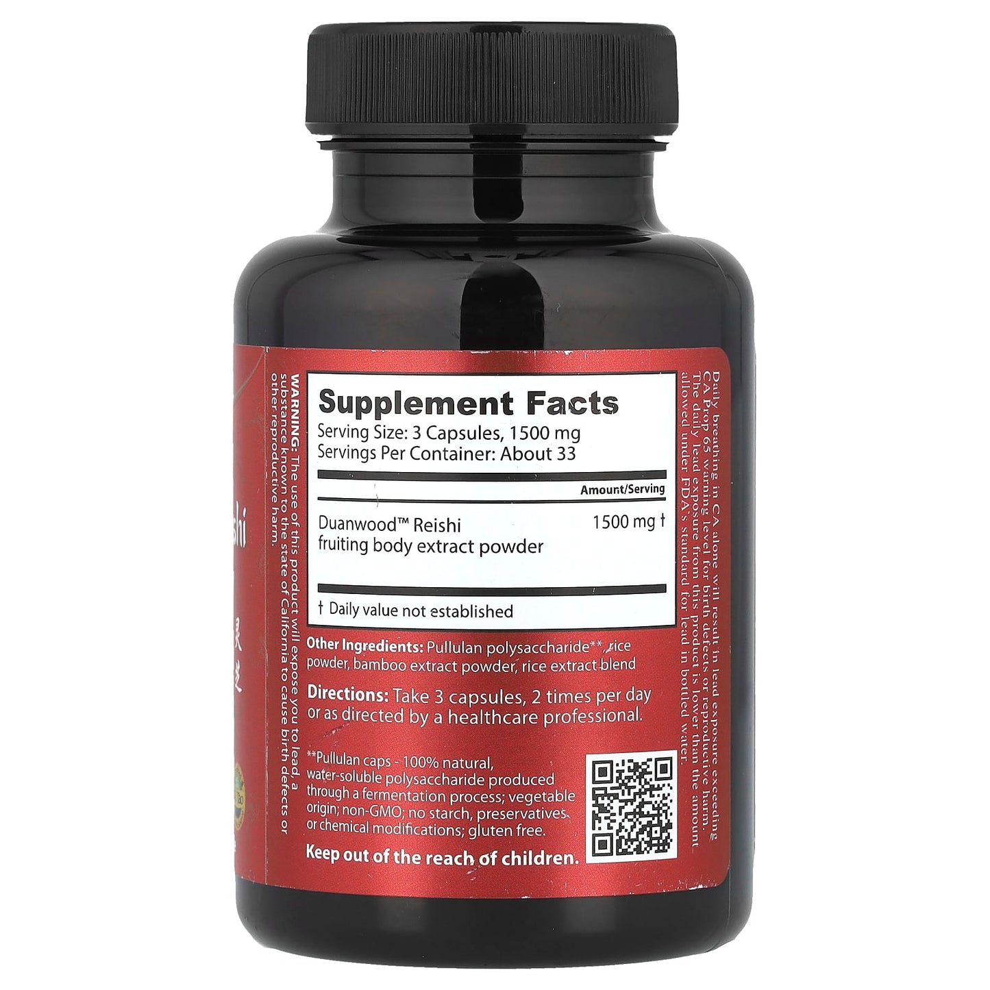 Reishi Tonic Herb for Immortality, 100 Capsules, 500mg by Dragon Herbs - Image 2