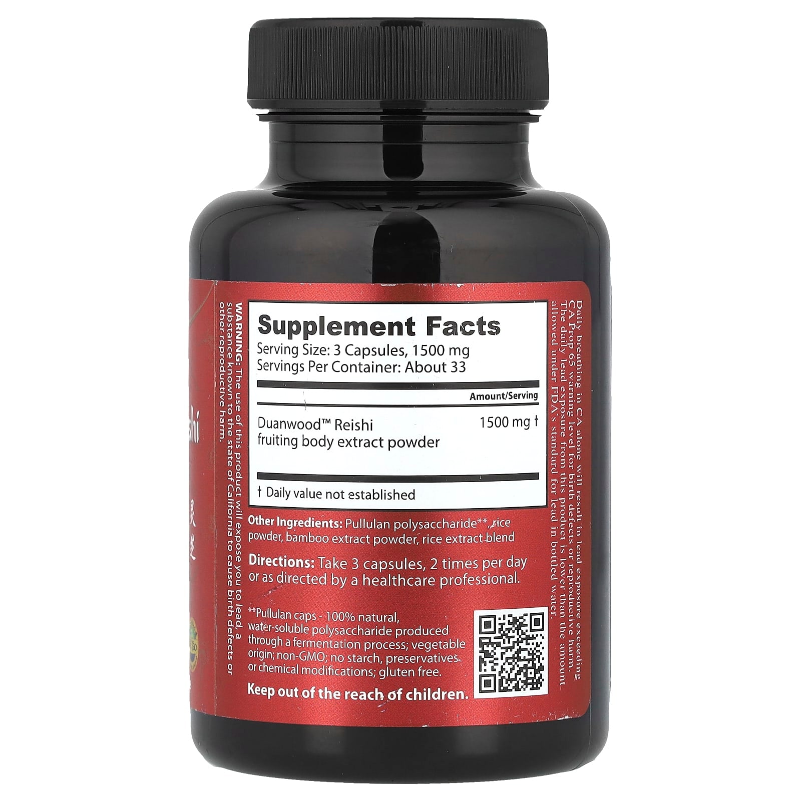 Reishi Tonic Herb for Immortality, 100 Capsules, 500mg by Dragon Herbs - Image 2