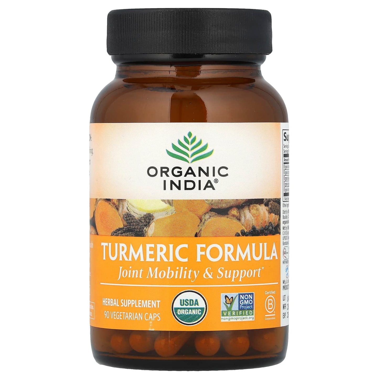 Organic India, Turmeric Formula, 90 Vegetarian Caps - Image 1