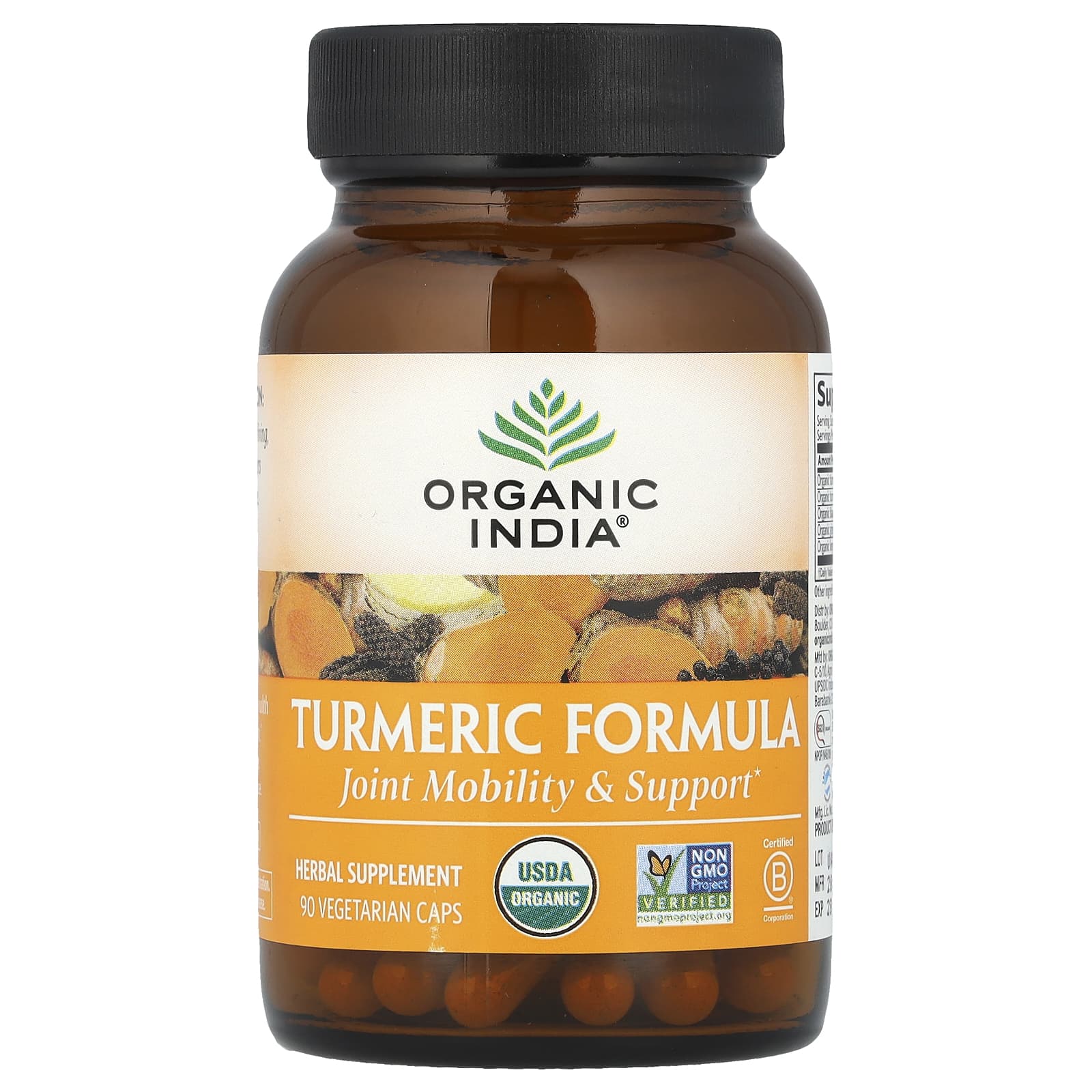 Organic India, Turmeric Formula, 90 Vegetarian Caps - Image 1