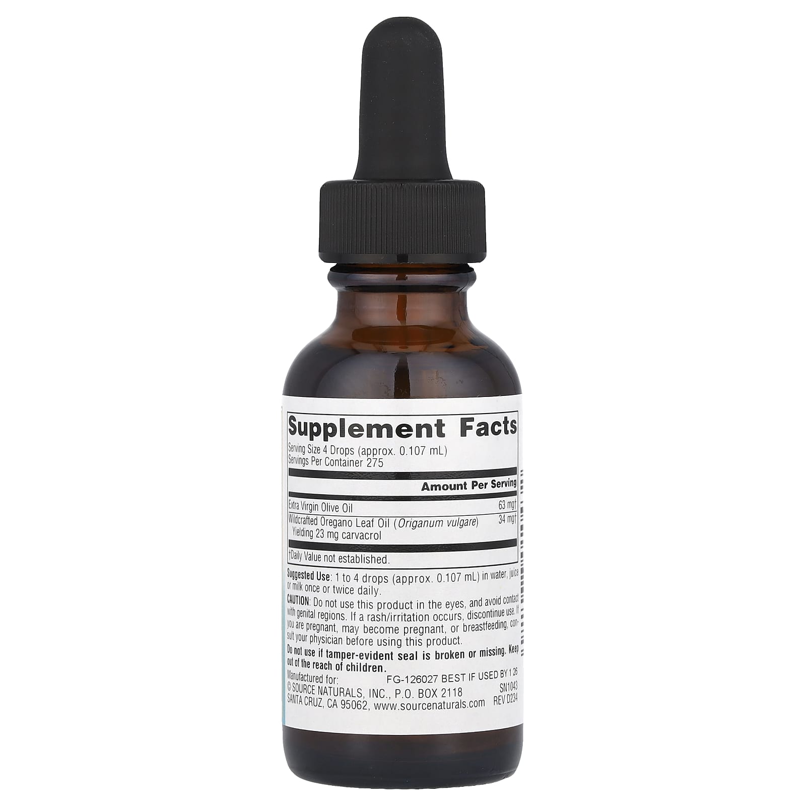 Source Naturals, Wellness, Oil of Oregano, 1 fl oz (29.57 ml) - Image 2