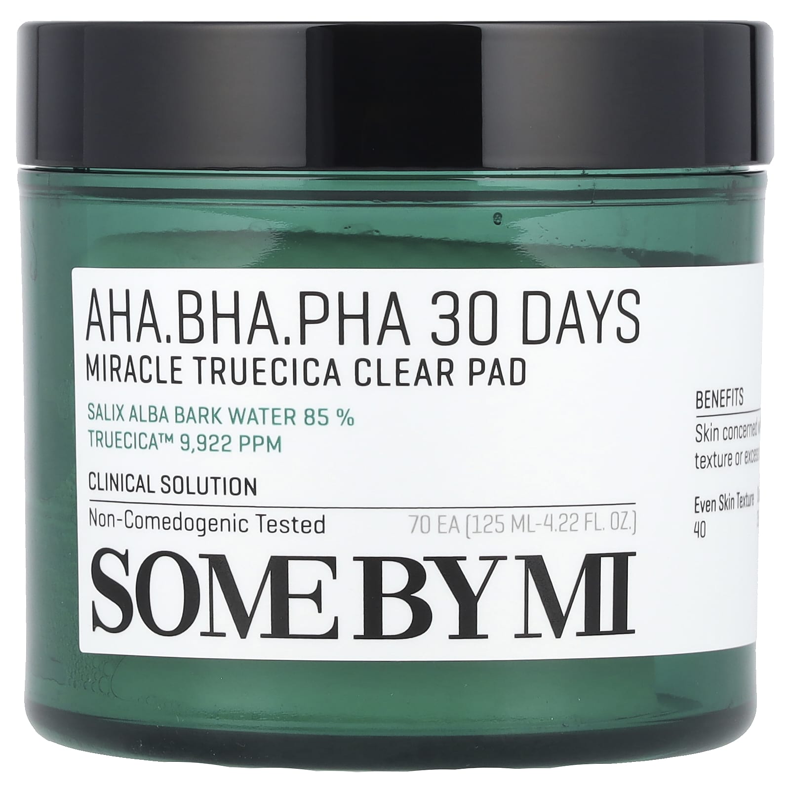 SOME BY MI, AHA/BHA/PHA, 30 Days Miracle Truecica Clear Pad, 70 Pads, 4.22 fl oz (125 ml) - Image 1