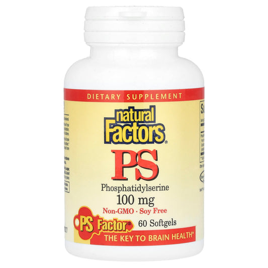 Natural Factors, PS Phosphatidylserine, 100 mg, 60 Softgels - Image 1