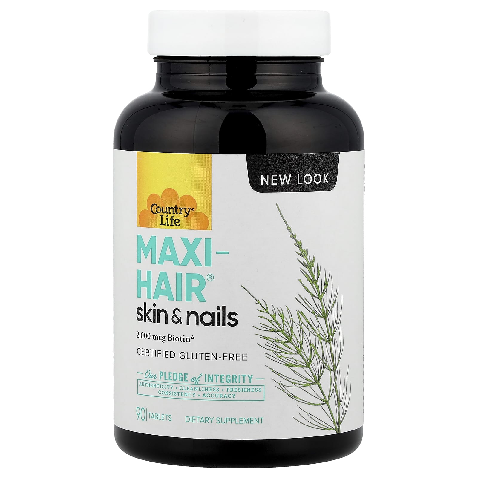 Country Life Maxi-Hair Skin & Nails Supplement, 90 Tablets, PABA Free - Image 1