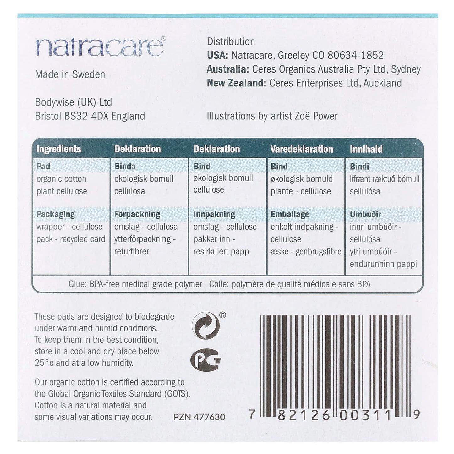 Natracare, Ultra Pads, Organic Cotton Cover, Super Plus, 12 Pads - Image 2
