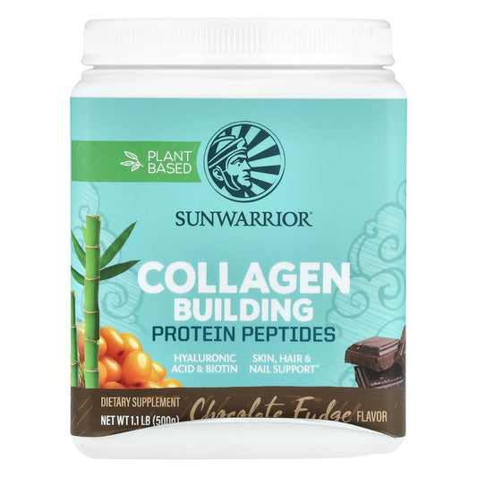 Sunwarrior, Collagen Building Protein Peptides, Chocolate Fudge, 1.1 lb (500 g) - Image 1