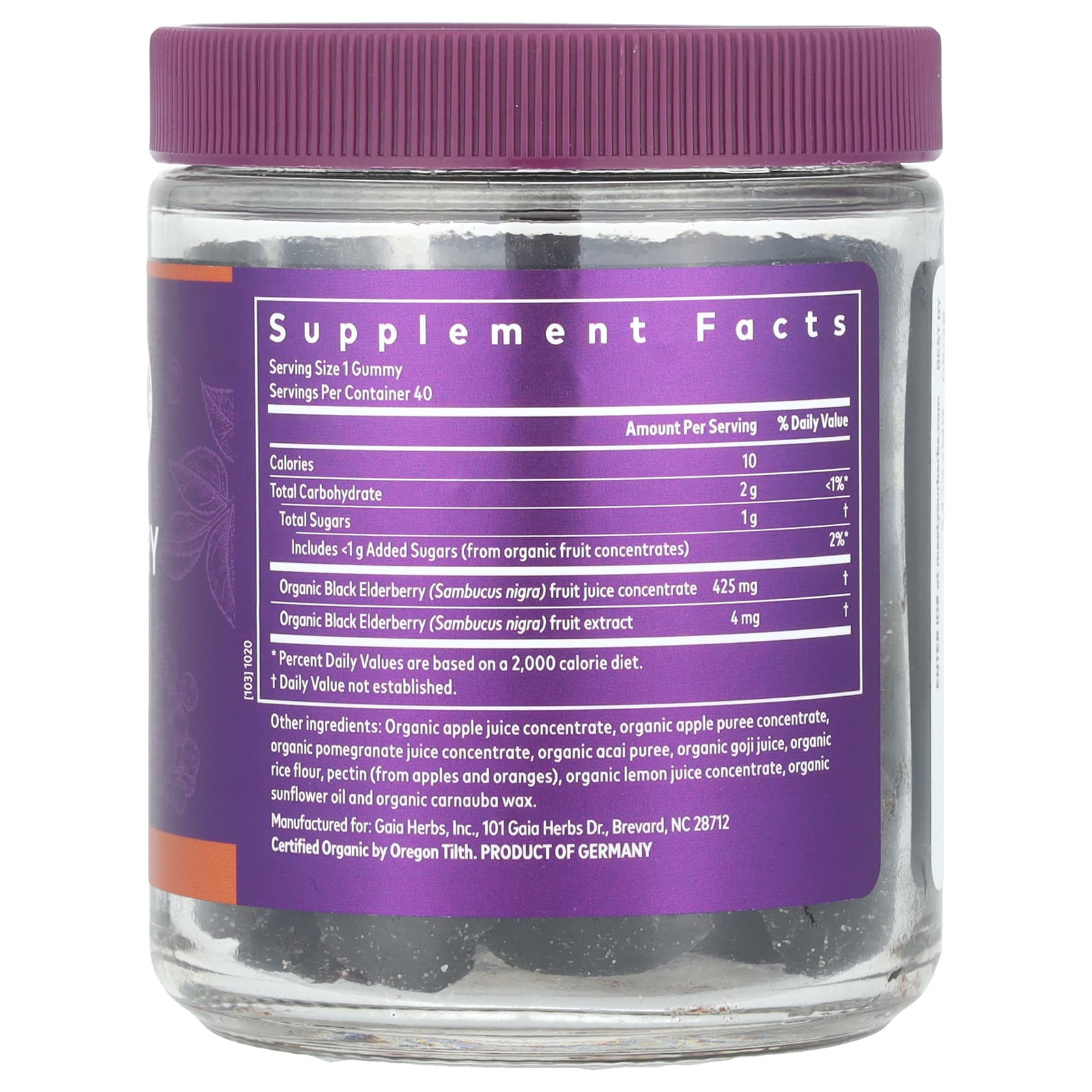 Organic Black Elderberry Gummies for Kids - Vegan, USDA Certified - Image 2