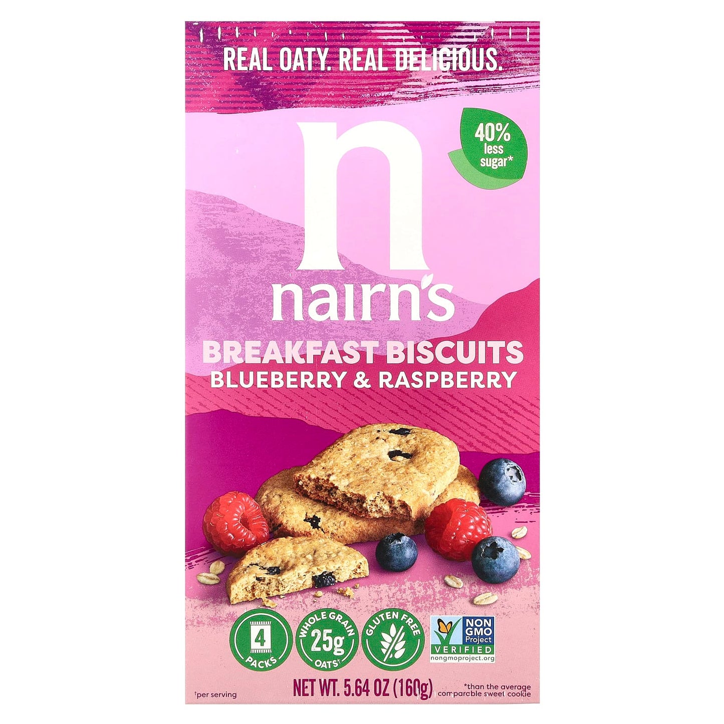 Nairn's, Breakfast Biscuits, Blueberry & Raspberry, 5.64 oz (160 g) - Image 1