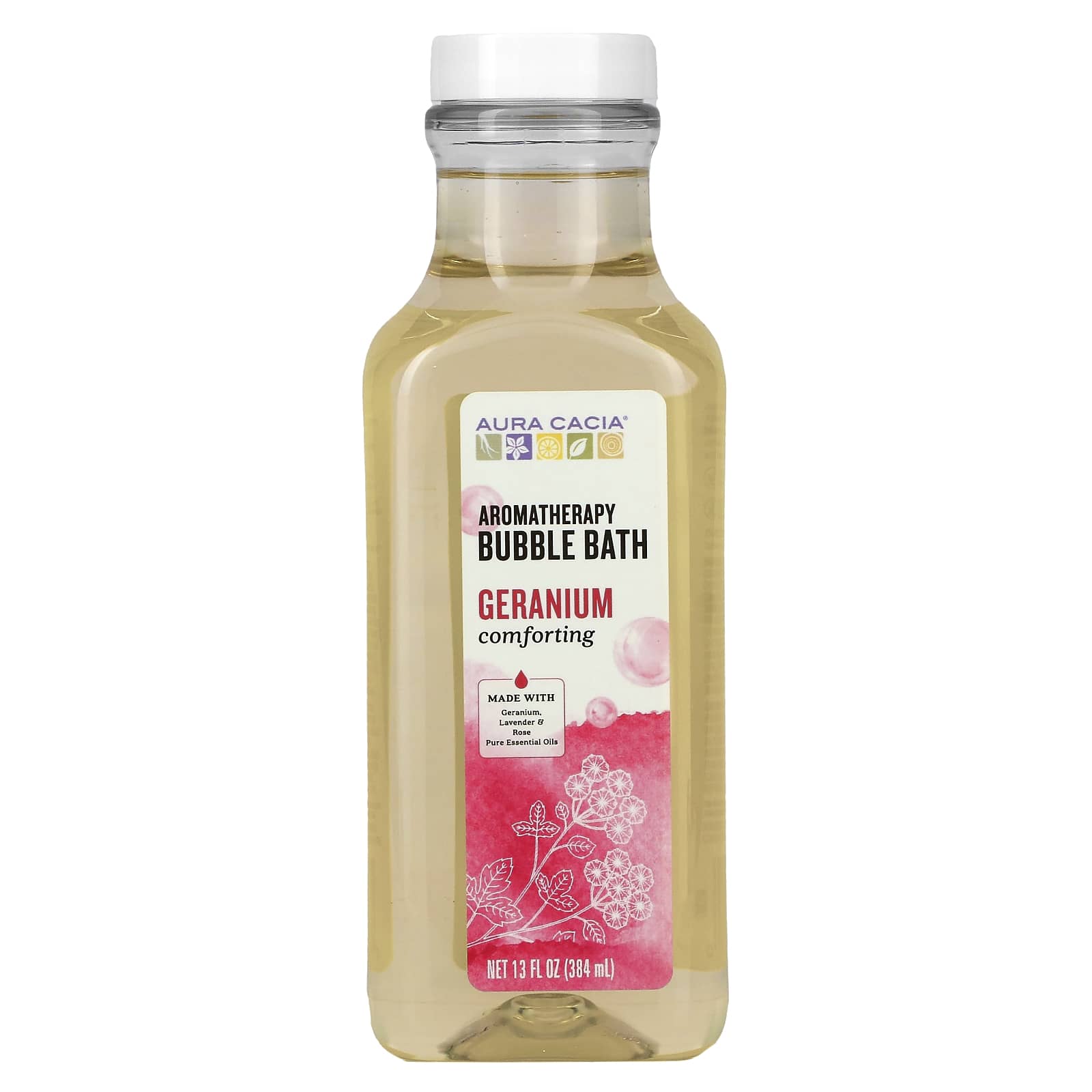 Comforting Geranium Aromatherapy Bubble Bath by Aura Cacia - Image 1
