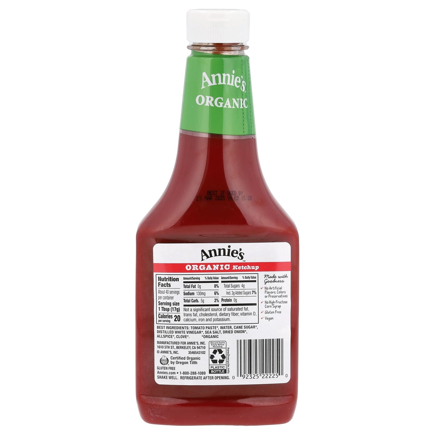 Organic Ketchup by Annie's Naturals, USDA Certified, 24 oz - Image 2