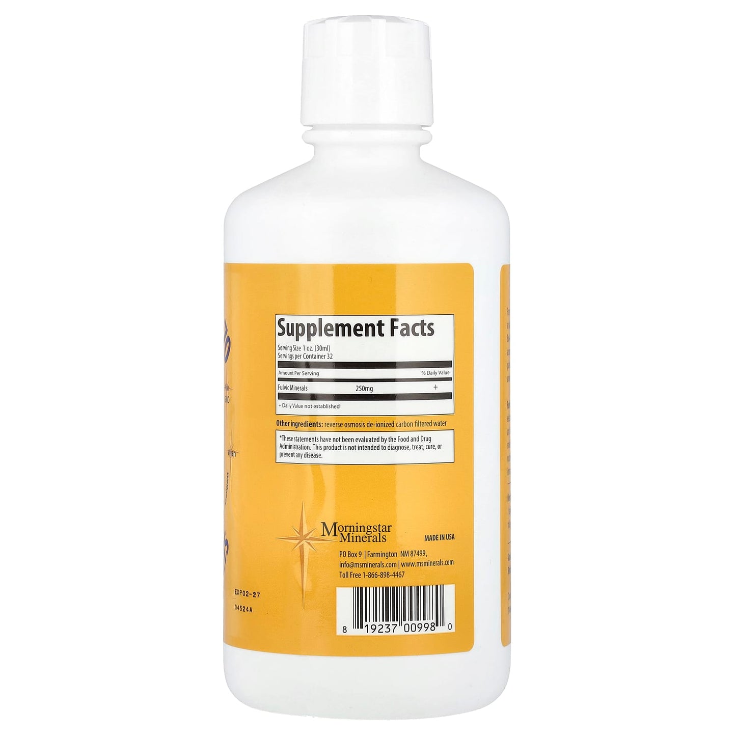 Morningstar Minerals, Energy Boost 70, Fulvic Minerals, 32 oz (946 ml) - Image 2