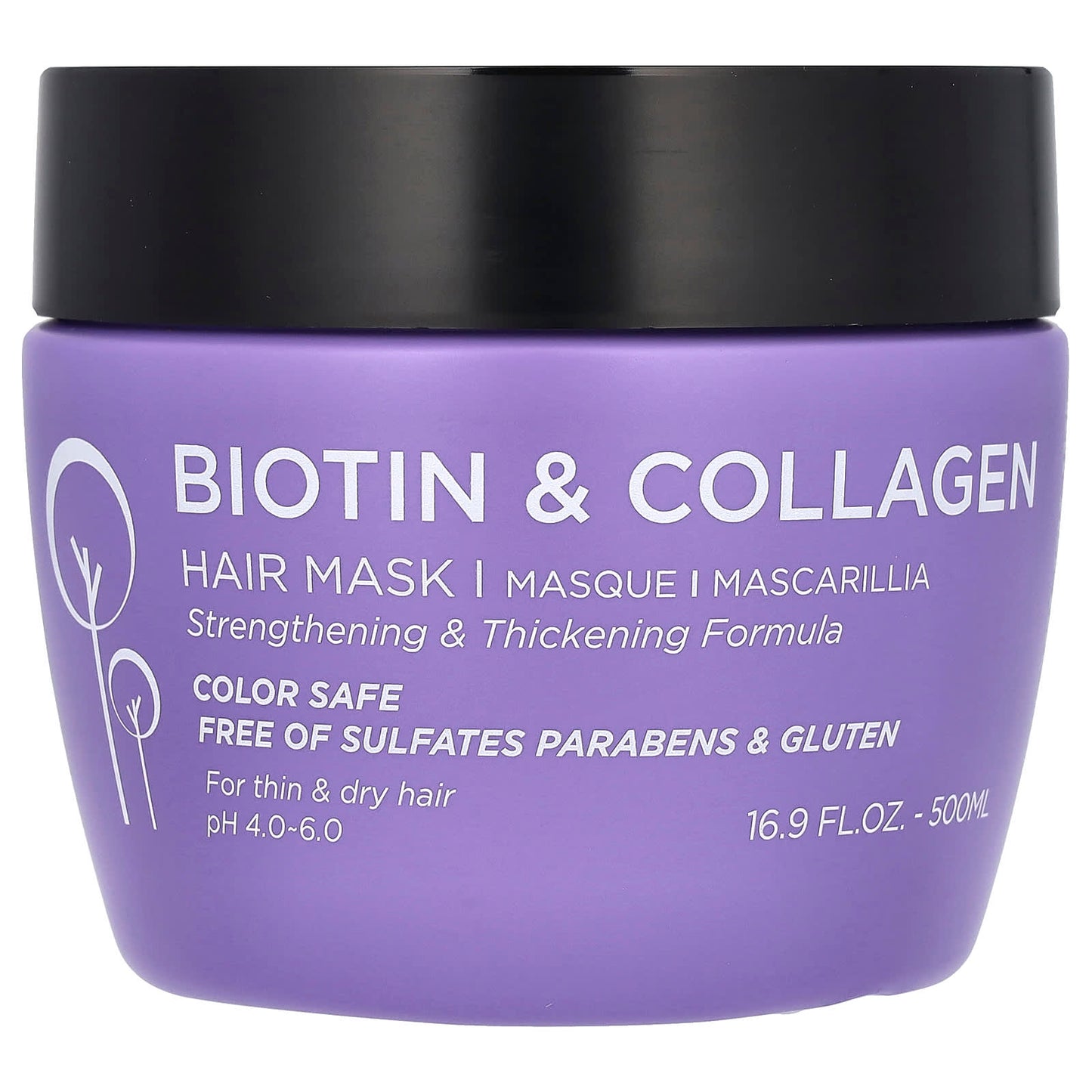 Luseta Beauty, Biotin & Collagen Hair Mask, 16.9 fl oz (500 ml) - Image 1