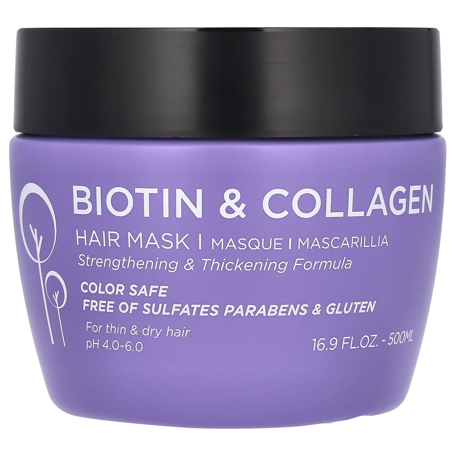 Luseta Beauty, Biotin & Collagen Hair Mask, 16.9 fl oz (500 ml) - Image 1