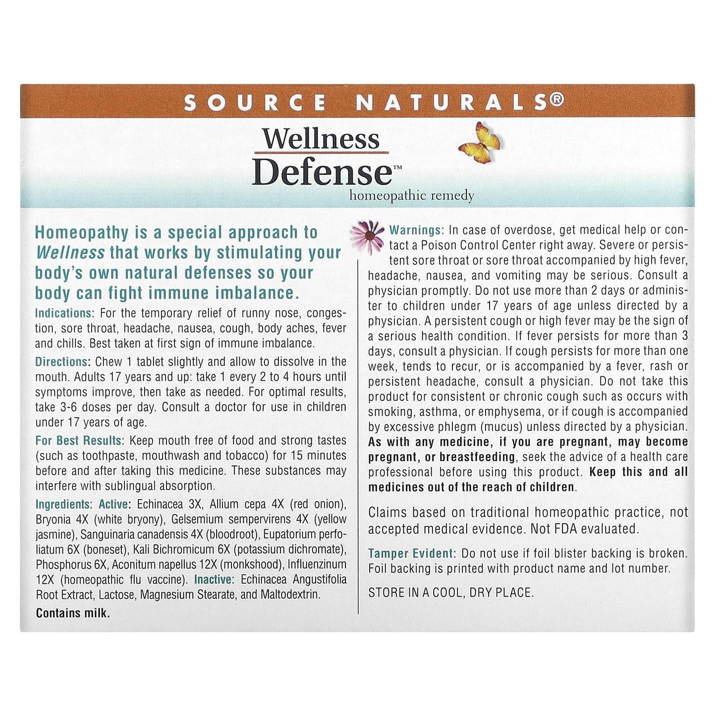 Source Naturals, Wellness Defense, 48 Homeopathic Tablets - Image 2