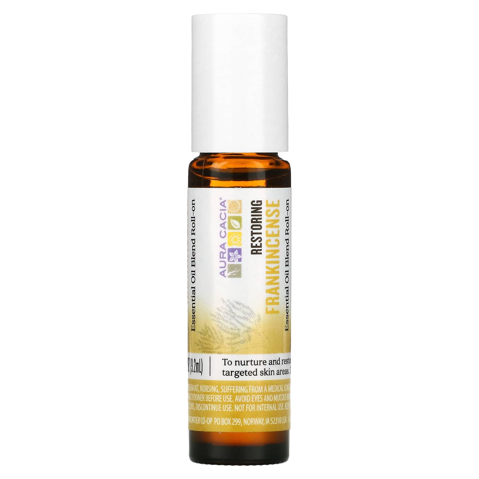 Aura Cacia Frankincense Essential Oil Roll-On for Skin Restoration, 0.31 fl oz - Image 1