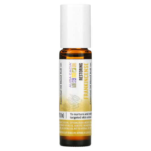 Aura Cacia Frankincense Essential Oil Roll-On for Skin Restoration, 0.31 fl oz - Image 1
