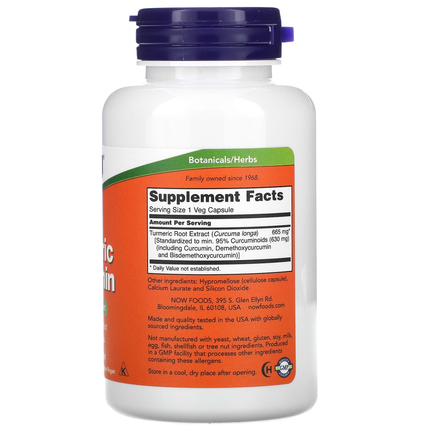 NOW Foods, Turmeric Curcumin, 60 Veg Capsules (665 mg per Capsule) - Image 2