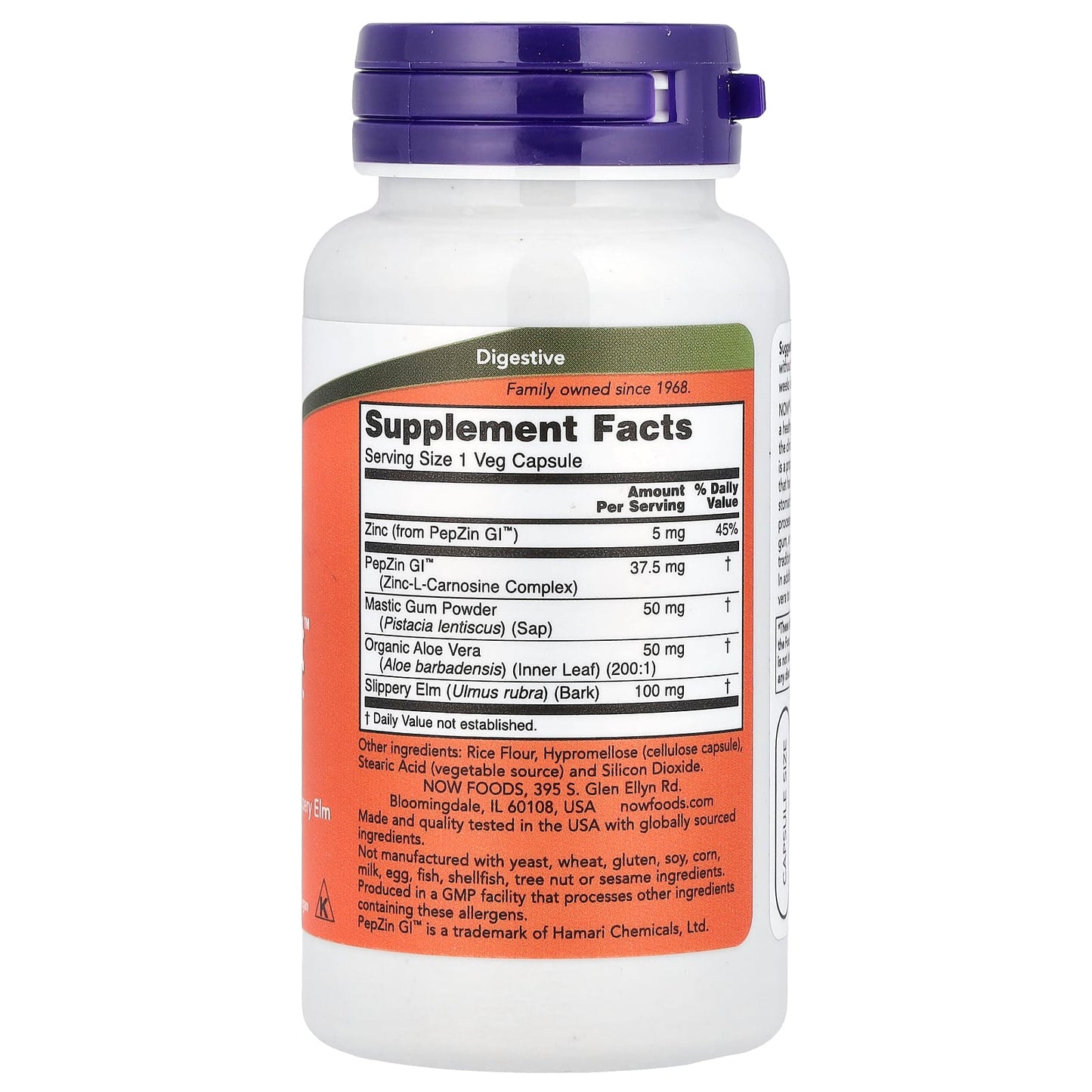 NOW Foods, Gastro Comfort™ with PepZin GI™, 60 Veg Capsules - Image 2