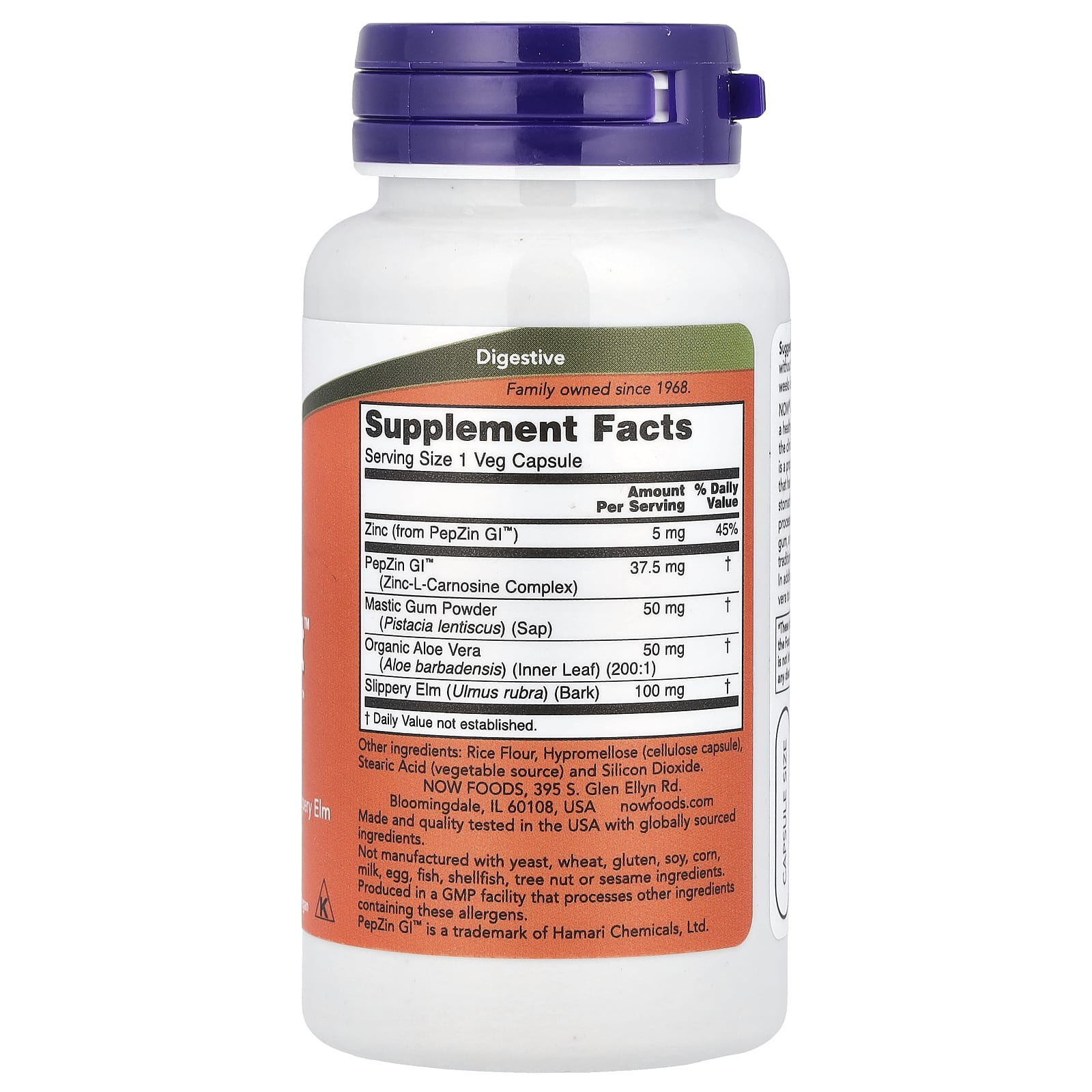 NOW Foods, Gastro Comfort™ with PepZin GI™, 60 Veg Capsules - Image 2