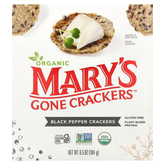 Mary's Gone Crackers, Organic Black Pepper Crackers, 6.5 oz (184 g) - Image 1