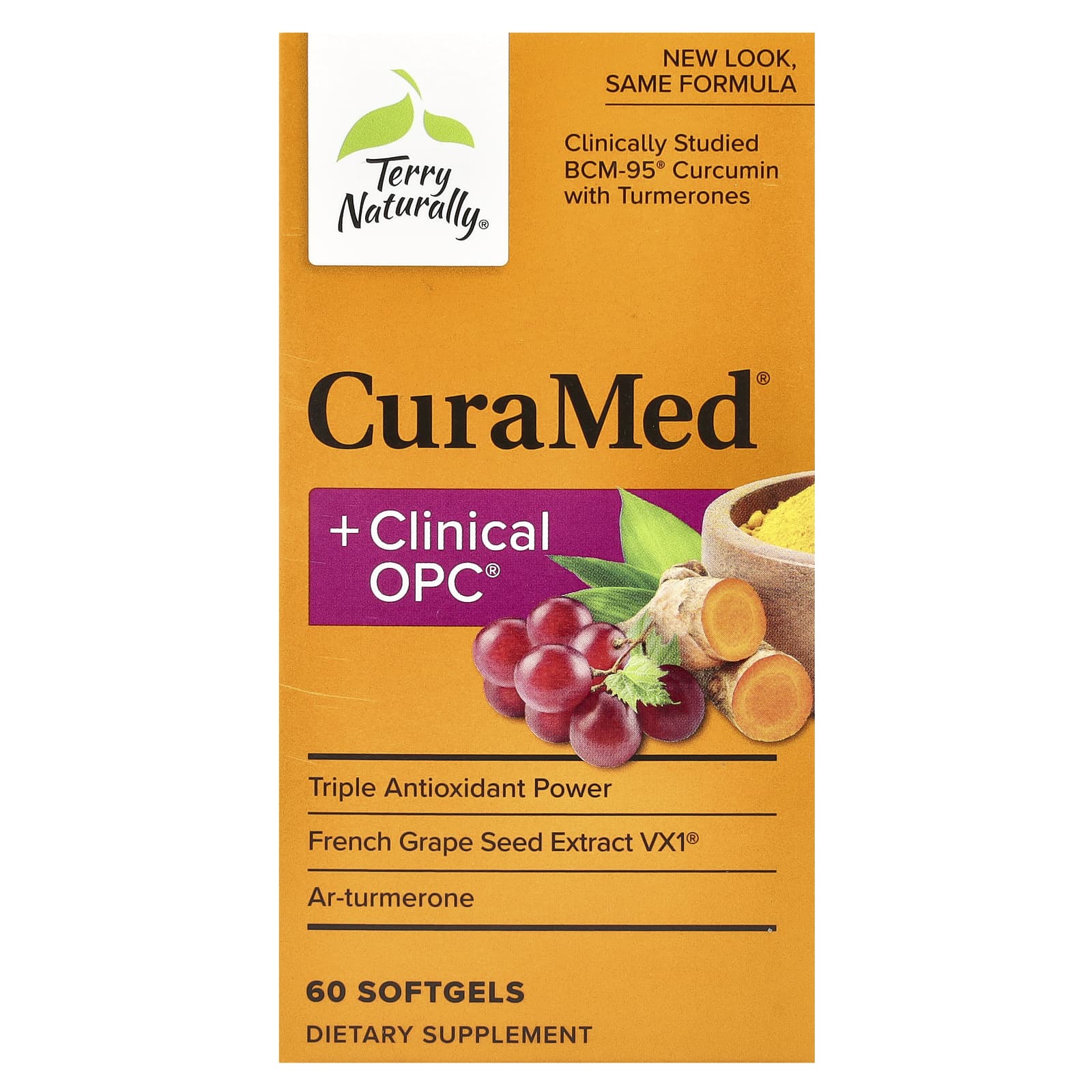 Terry Naturally, CuraMed + Clinical OPC, 60 Softgels - Image 1