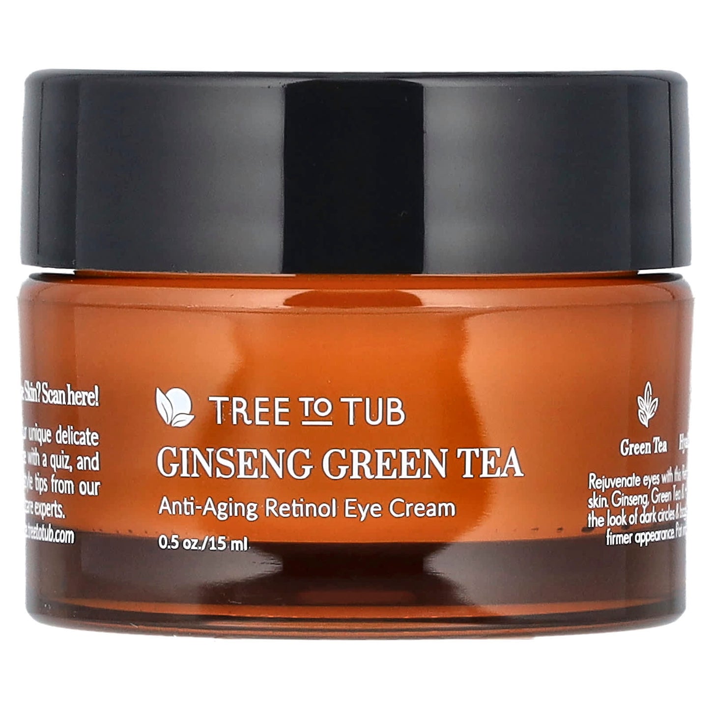 Tree To Tub, Ginseng Green Tea, Anti-Aging Retinol Eye Cream, 0.5 oz (15 ml) - Image 1