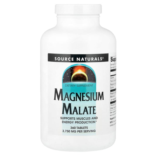Source Naturals, Magnesium Malate, 360 Tablets (1,250 mg per Tablet) - Image 1