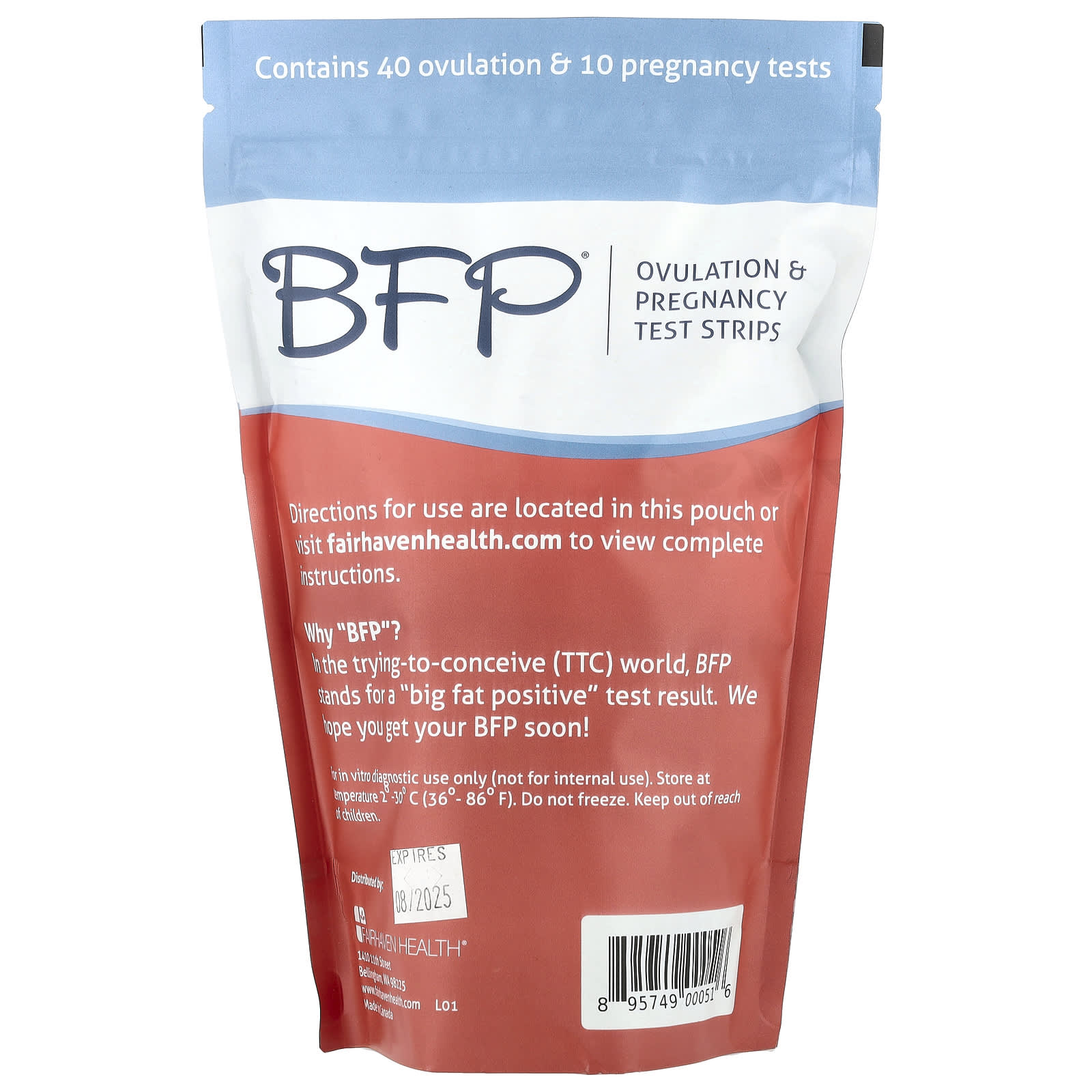 Fairhaven Health, BFP®, Ovulation & Pregnancy Test Strips, 40 Ovulation & 10 Pregnancy Tests