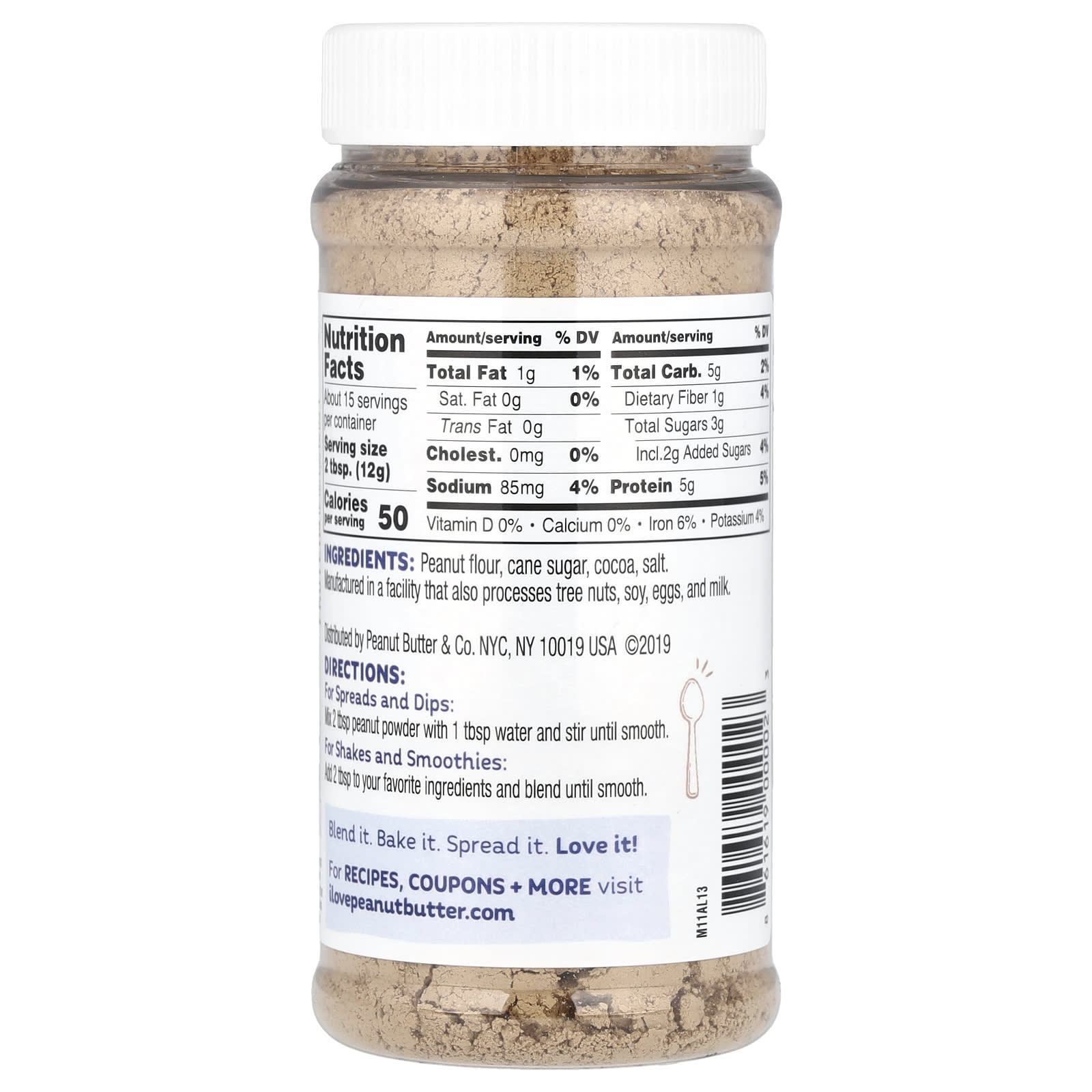 Peanut Butter & Co., Peanut Powder, Cocoa , 6.5 oz (184 g) - Image 2