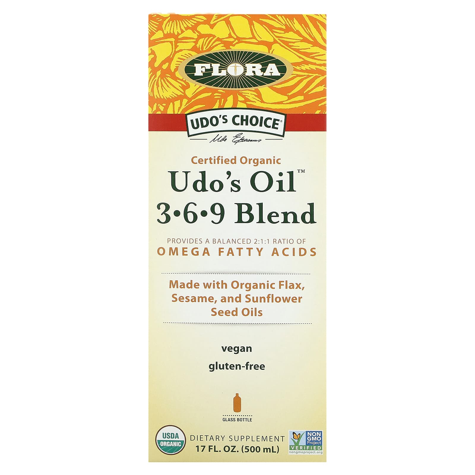Flora Udo's Oil 3-6-9 Blend, USDA Organic, 17 fl oz - Image 2