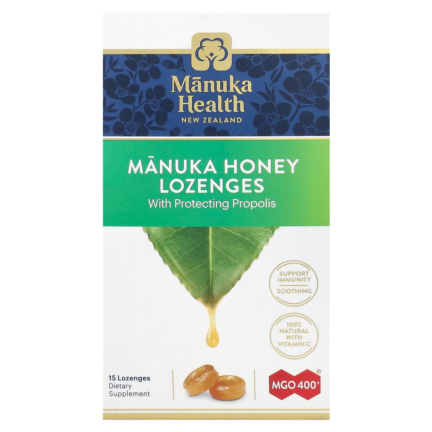 Manuka Health, Manuka Honey Lozenges, Propolis, 15 Lozenges - Image 1