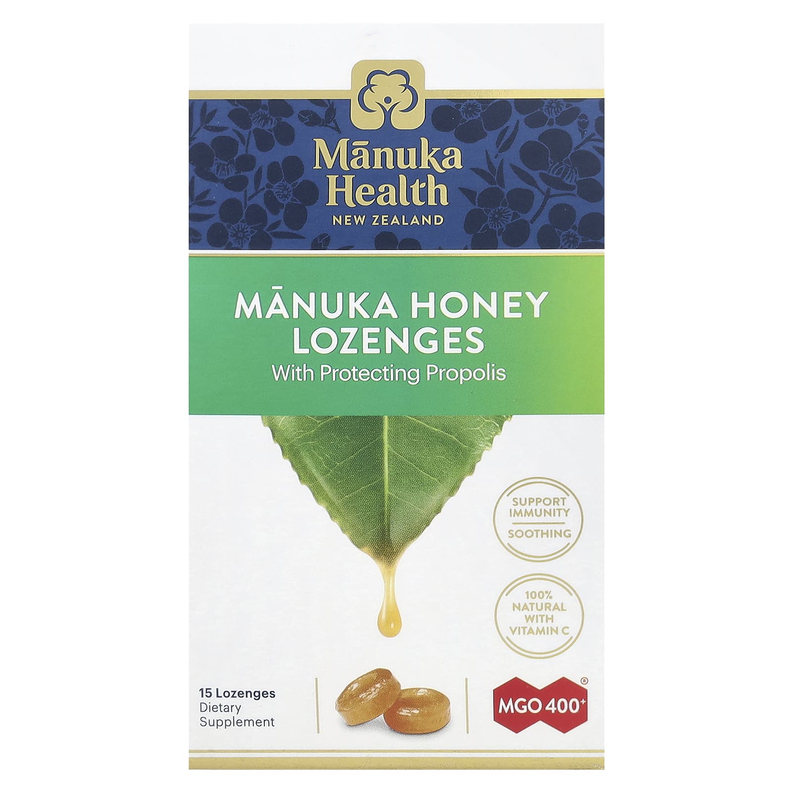 Manuka Health, Manuka Honey Lozenges, Propolis, 15 Lozenges - Image 1