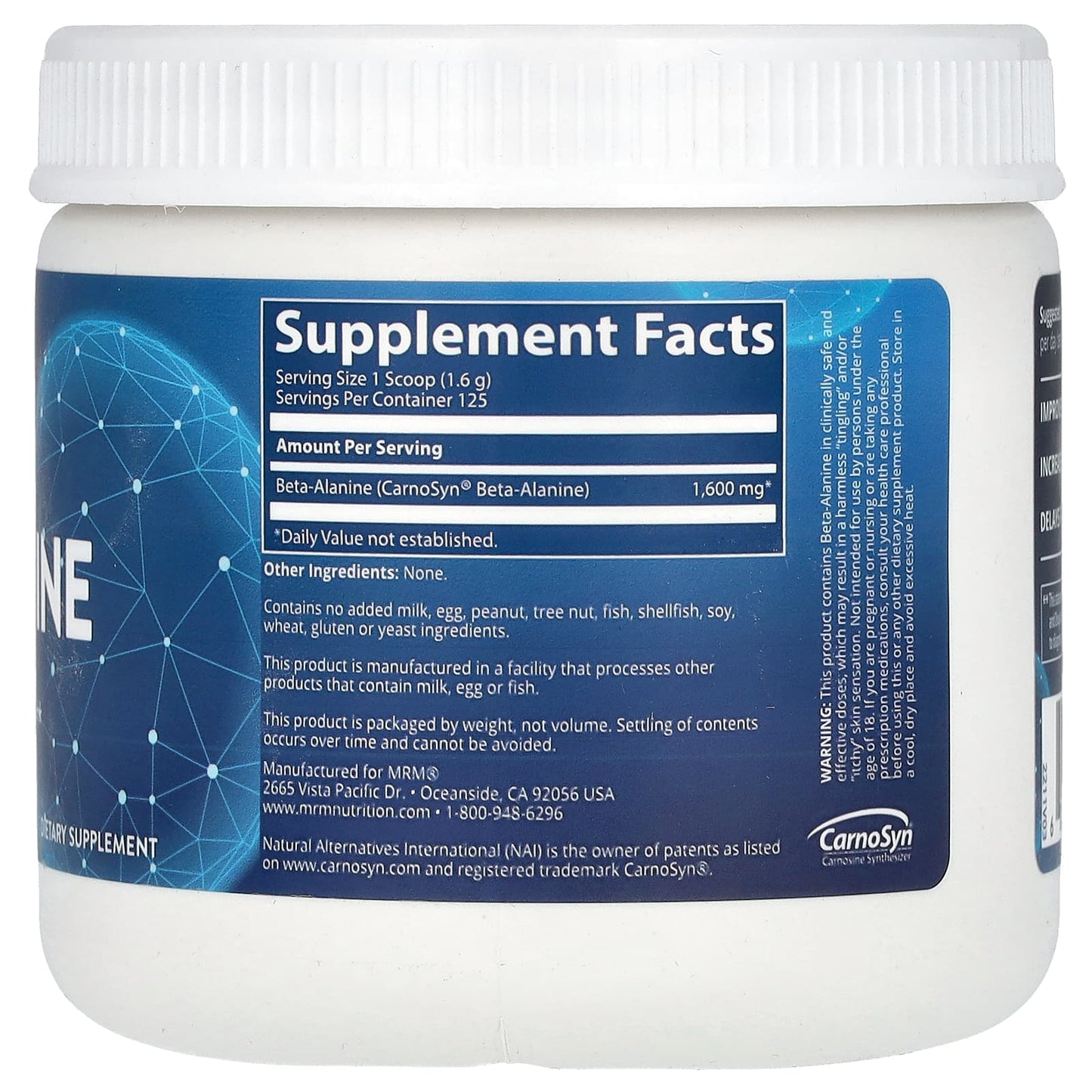 MRM Nutrition, Beta-Alanine, 7.05 oz (200 g) - Image 2