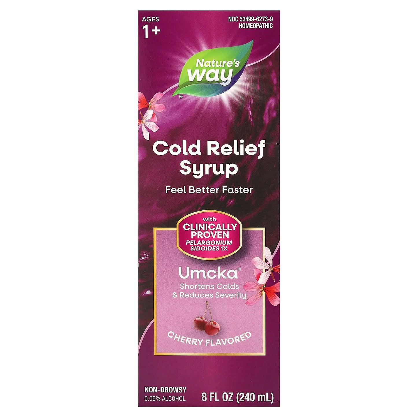 Nature's Way, Cold Relief Syrup, Umcka, Cherry , 8 fl oz (240 ml) - Image 1