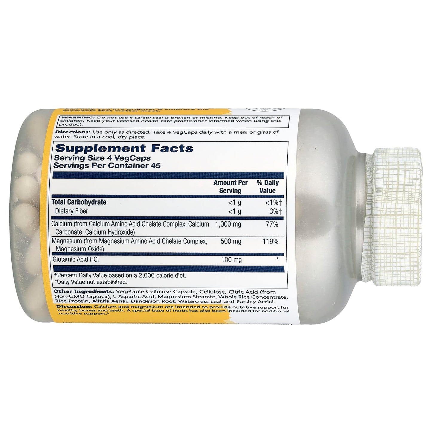 Solaray, Calcium Magnesium 2:1 Ratio, 180 VegCaps - Image 2