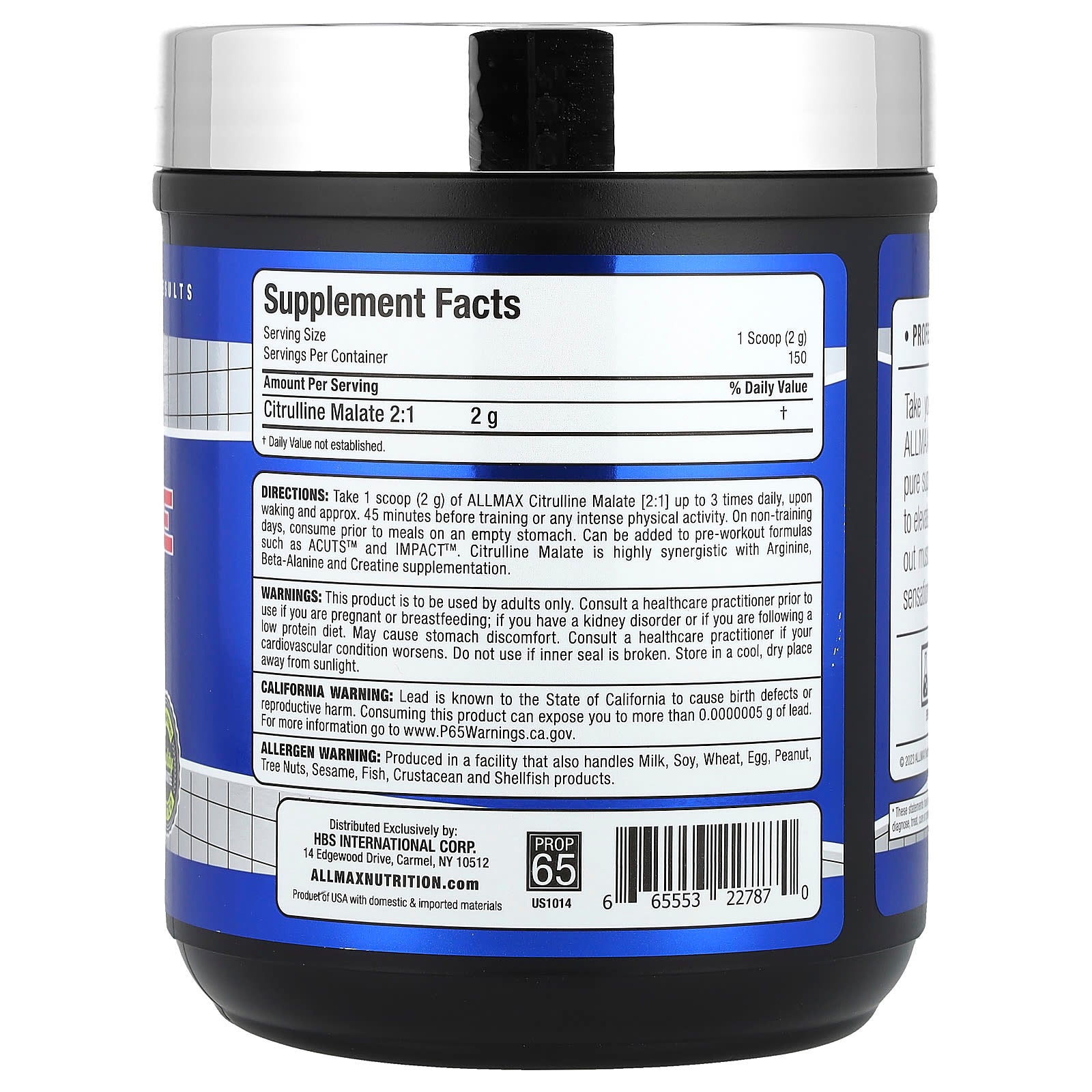 Boost Endurance & Recovery with ALLMAX Citrulline Malate 2:1 Supplement - Image 2