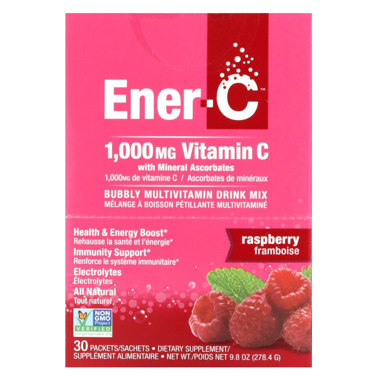 Raspberry Ener-C Vitamin C Drink Mix with Multivitamins | 30 Packets - Image 1