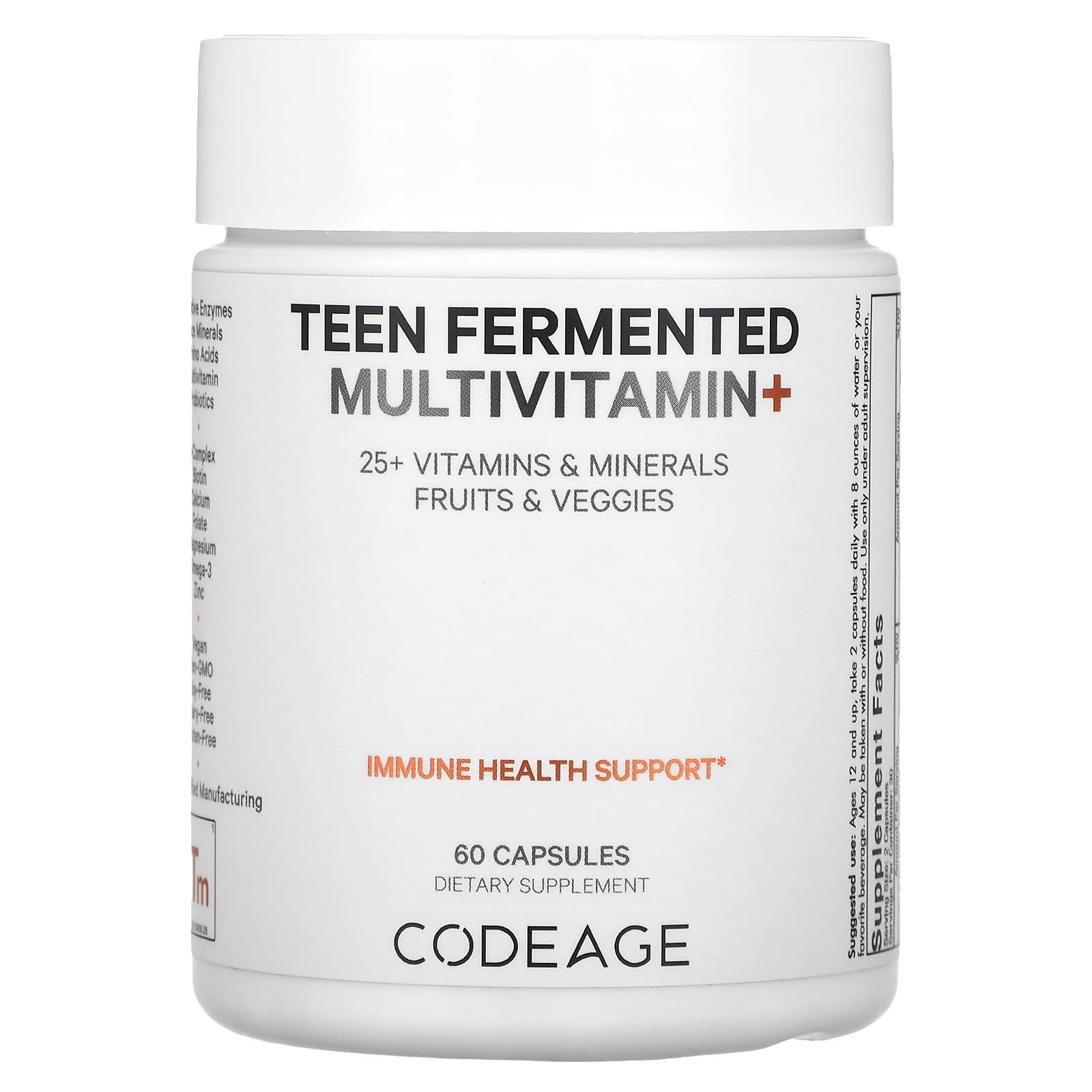 CodeAge Teen Fermented Multivitamin+, Ultimate Health Support for Teens - Image 1