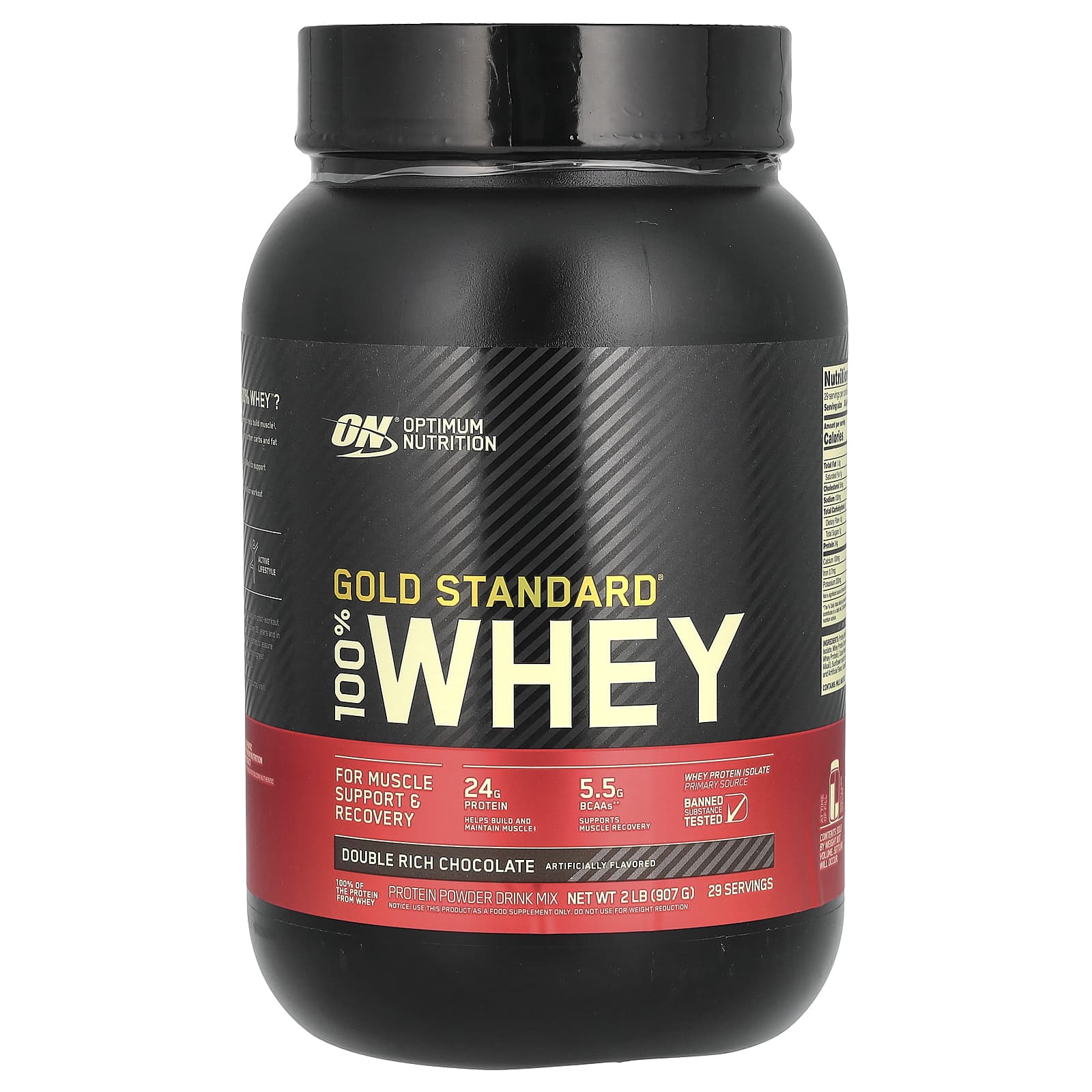 Optimum Nutrition, Gold Standard® 100% Whey, Double Rich Chocolate, 2 lb (907 g) - Image 1